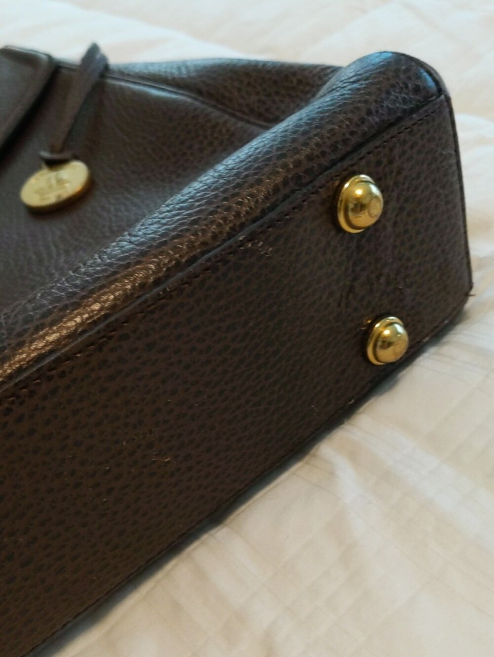 Brahmin Andrea Pebbled Leather Work Bag | Brown Leather Laptop Bag | - Picture 4 of 9